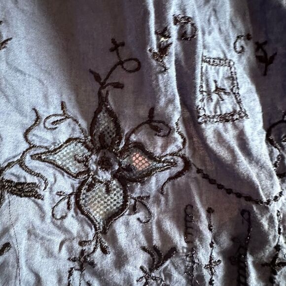 Free People embroidered 100% cotton boho navy mini dress - Size Small - Picture 2 of 7